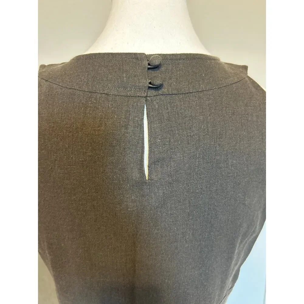 Ann Taylor | Brown Ivory Linen Blend A-Line Dress | 4P - Picture 12 of 14